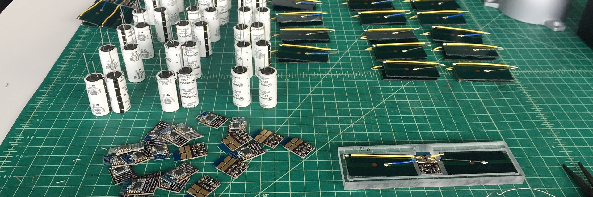 electronic components being assembled 
