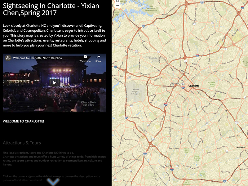 Example of student work includes a map of Charlotte, North Carolina