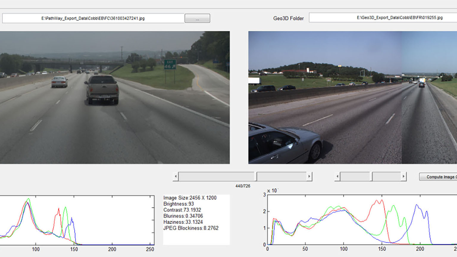 A screen grab of the pavement management system.