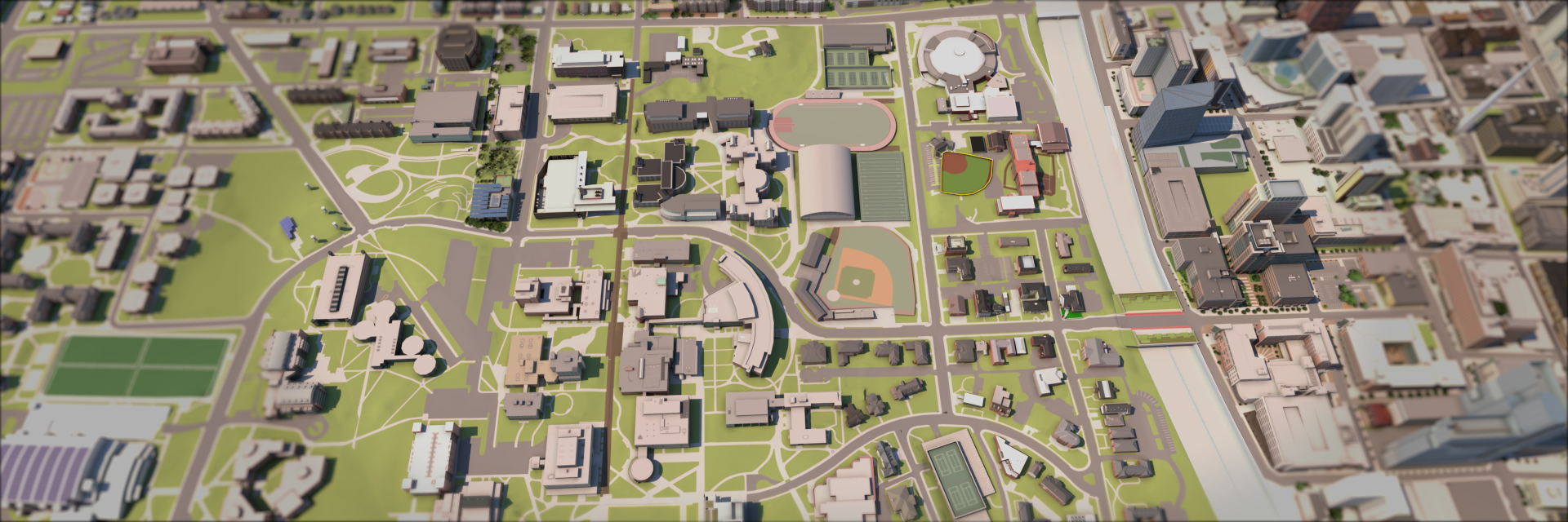 Rendered View of campus 